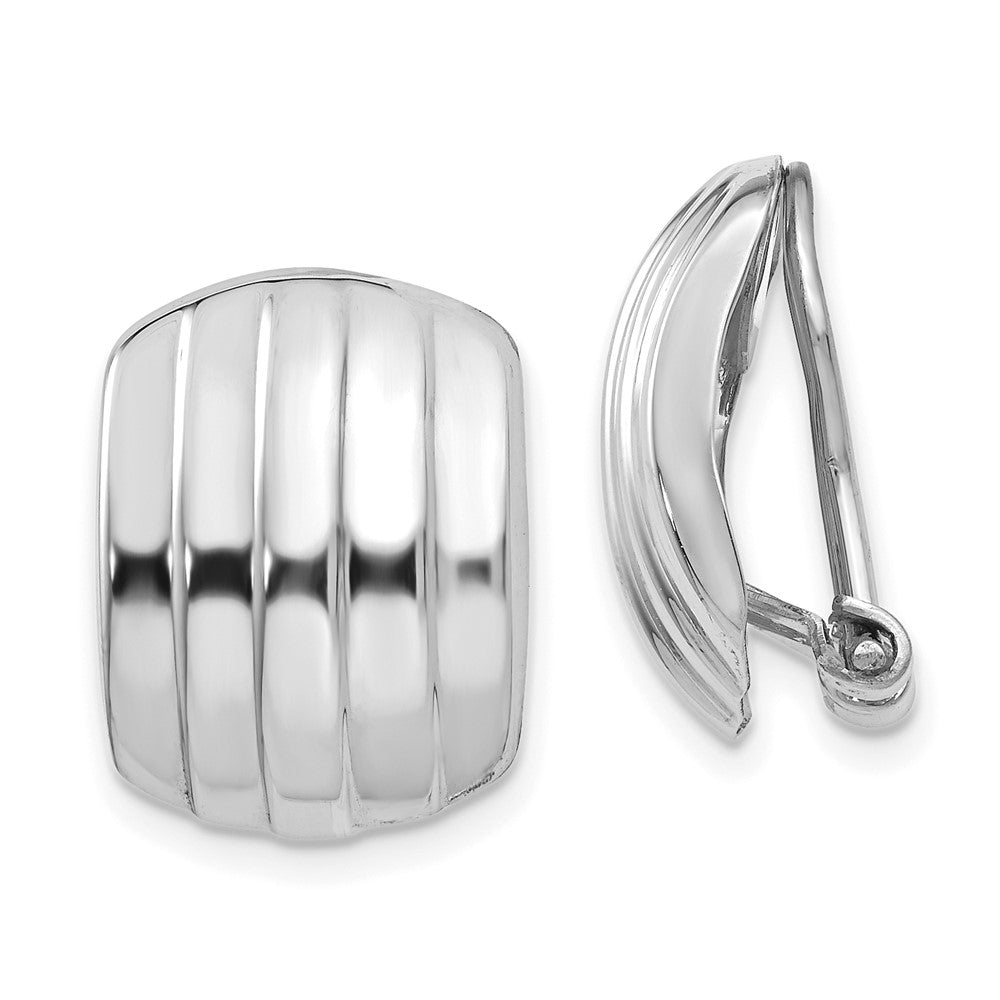 Polished;14K White gold;Open back;Non-pierced