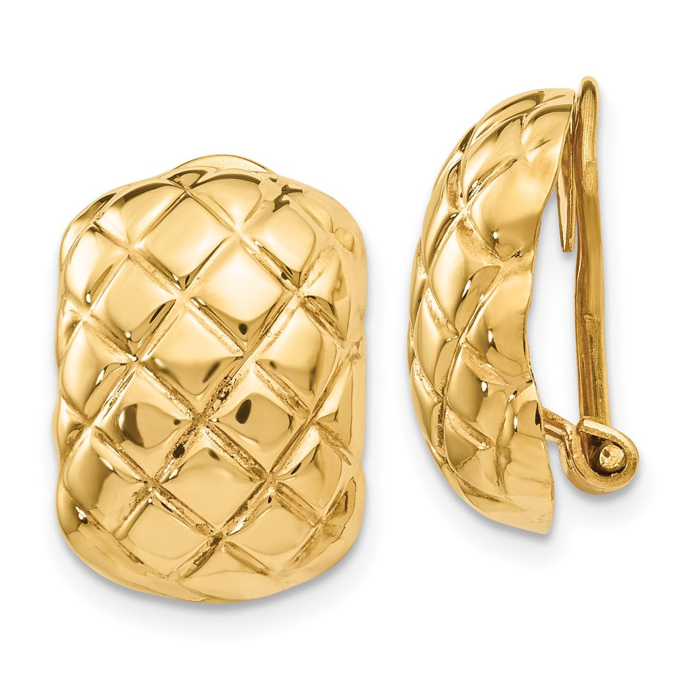 Polished;14k Yellow gold;Open back;Non-pierced