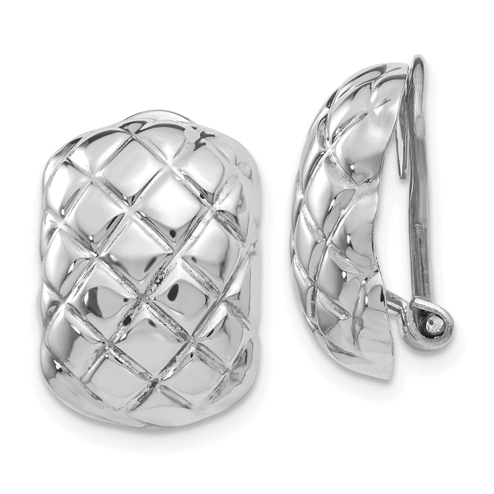 Polished;14K White gold;Open back;Non-pierced