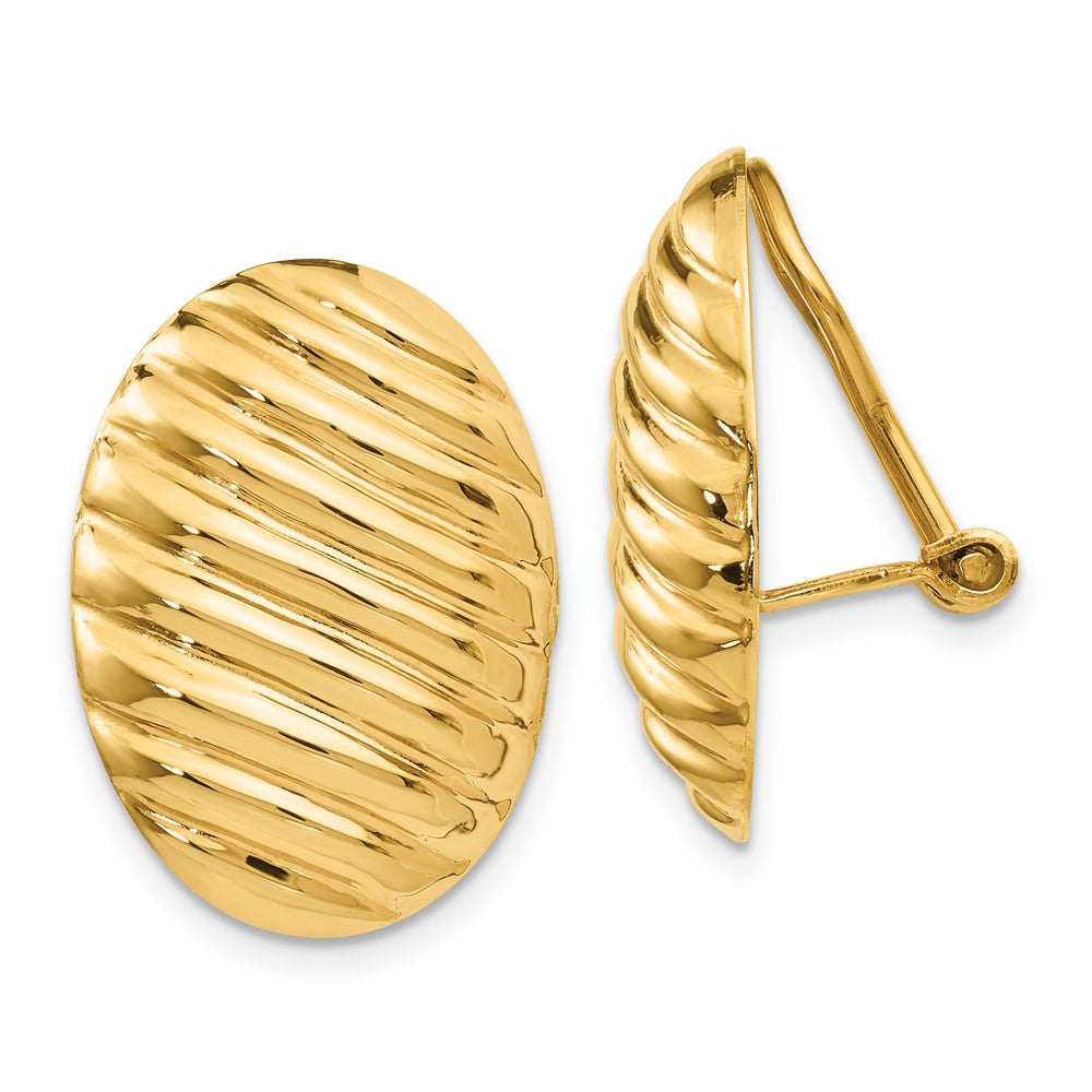 Polished;14k Yellow gold;Closed back;Hollow;Non-pierced