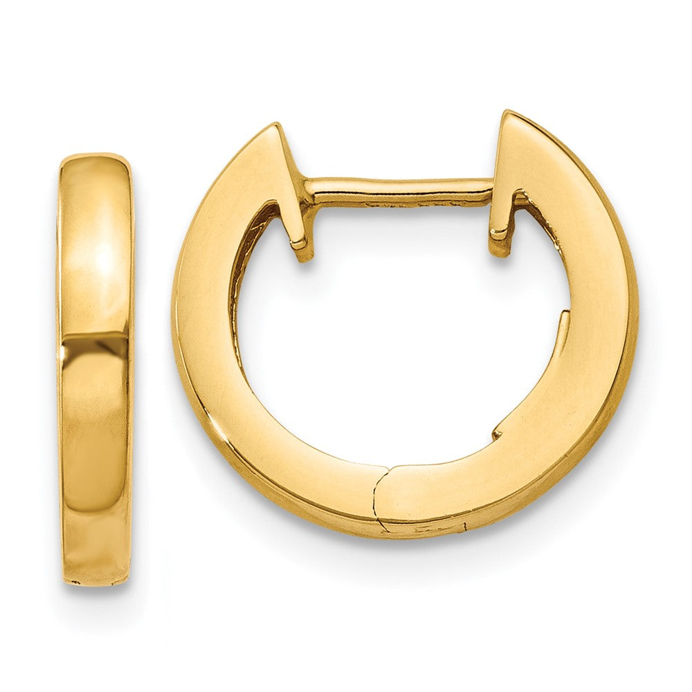 Polished;14k Yellow gold;Hollow;Hinged