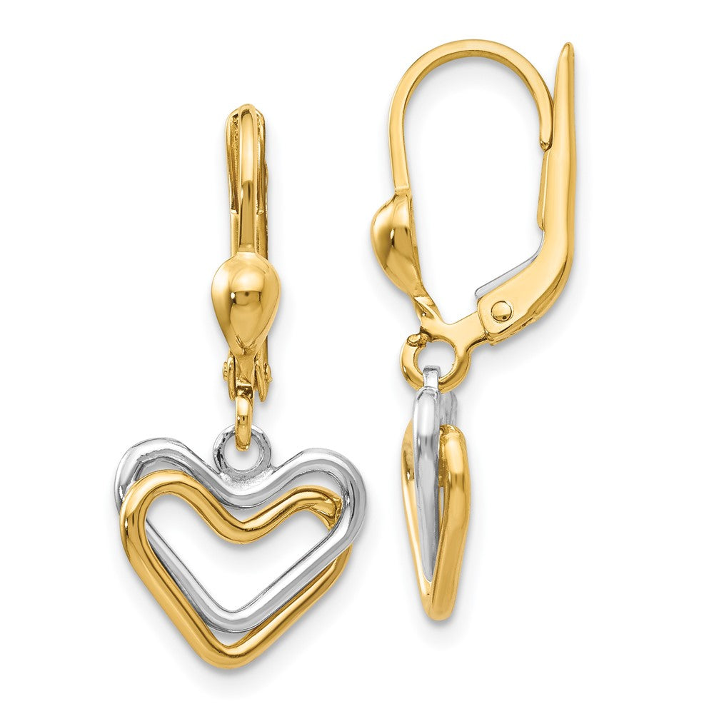 Polished;14K Two-tone;Leverback