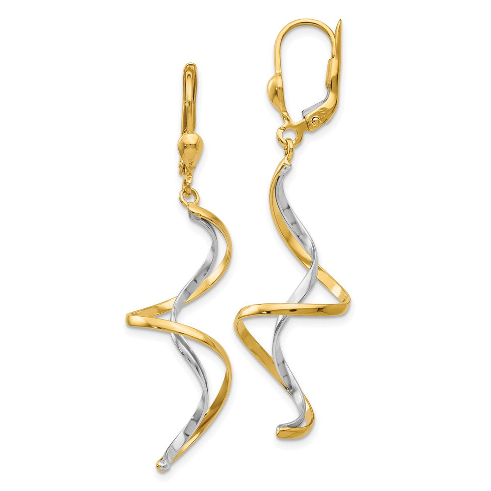 Polished;14K Two-tone;Leverback