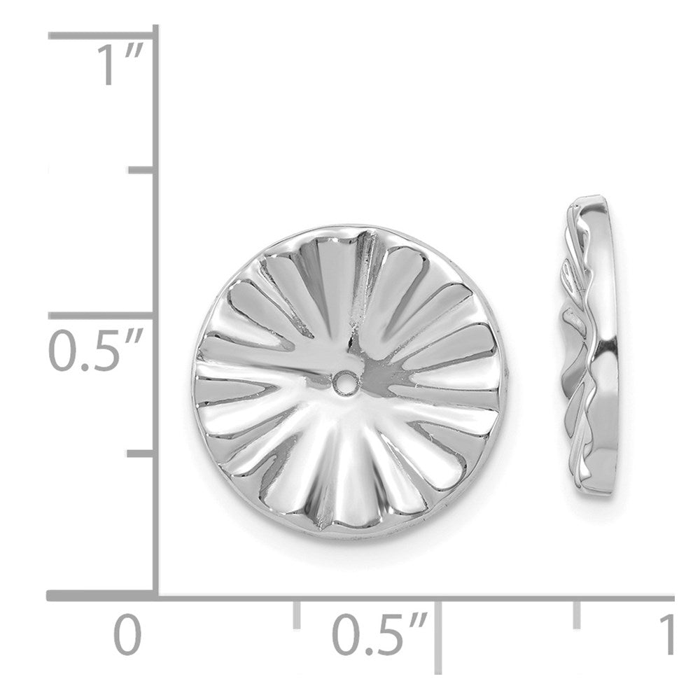 14k White Gold Polished Sunburst Earring Jackets