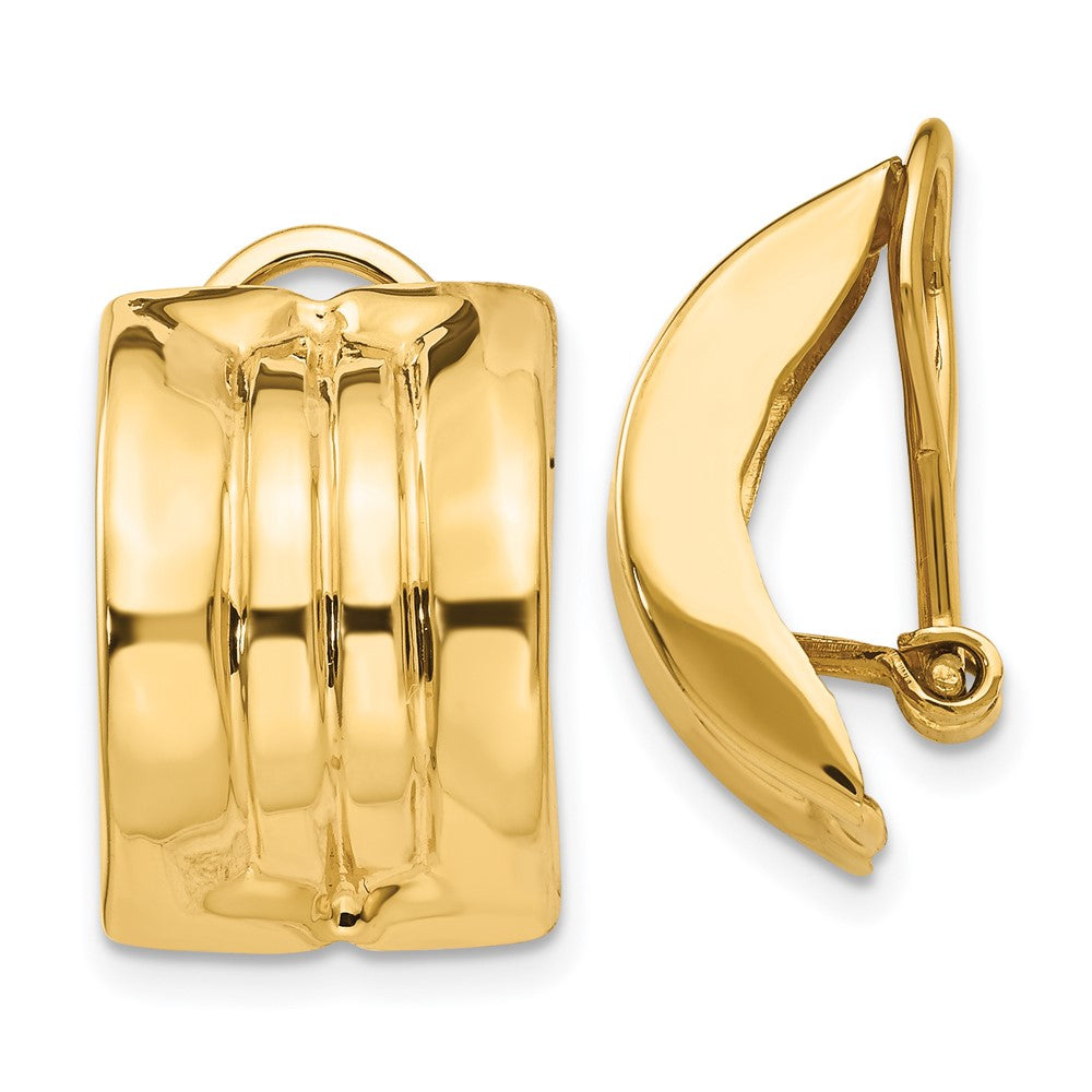 Polished;14k Yellow gold;Open back;Non-pierced