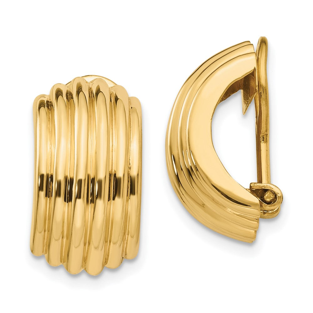 Polished;14k Yellow gold;Hollow;Non-pierced