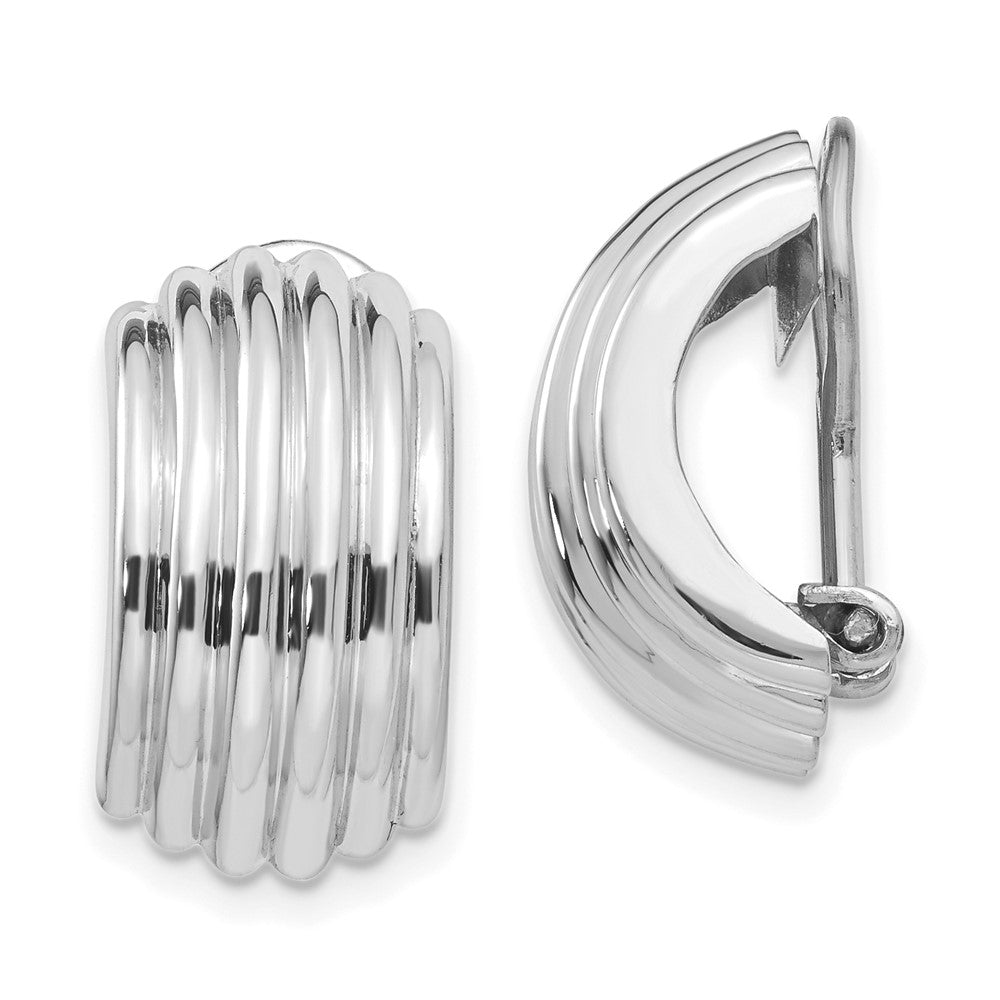 Polished;14K White gold;Open back;Hollow;Non-pierced