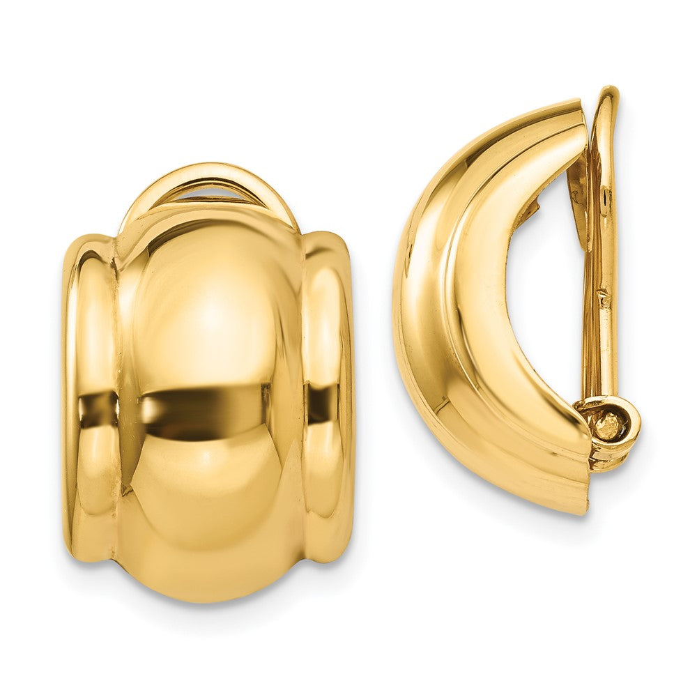 Polished;14k Yellow gold;Open back;Hollow;Non-pierced