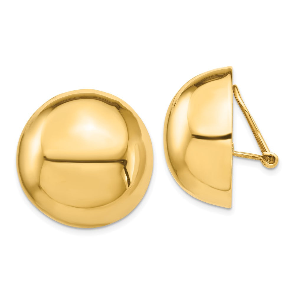 Polished;14k Yellow gold;Flat back;Non-pierced