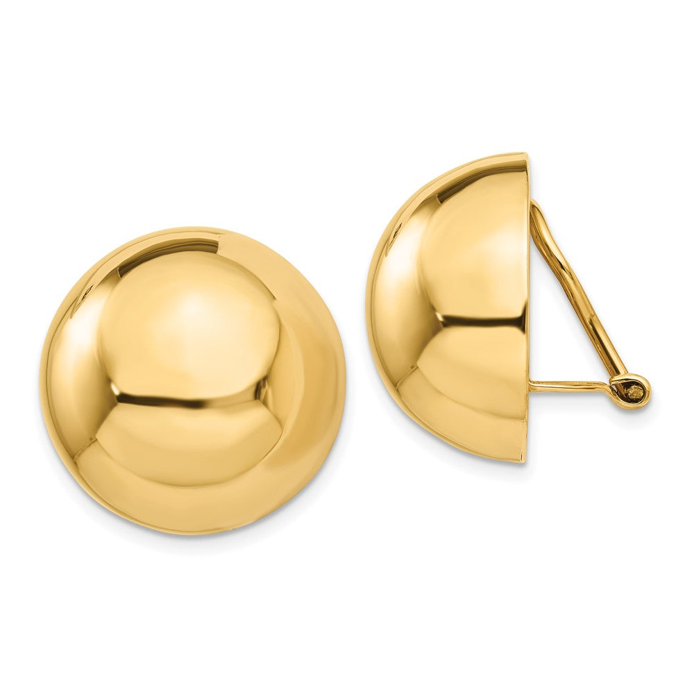 Polished;14k Yellow gold;Flat back;Closed back;Non-pierced