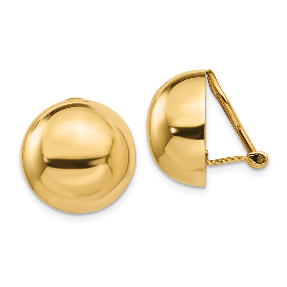 Polished;14k Yellow gold;Flat back;Closed back;Non-pierced