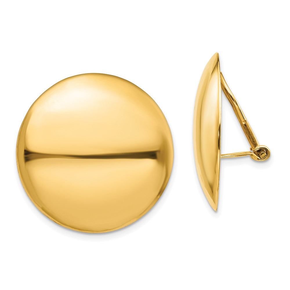 Polished;14k Yellow gold;Flat back;Closed back;Non-pierced