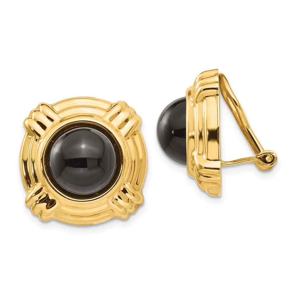 Polished;14k Yellow gold;Flat back;Non-pierced