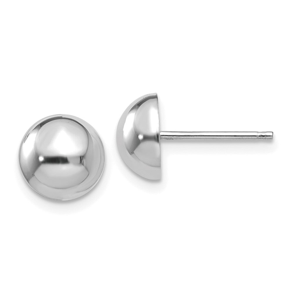 Polished;14K White gold;Flat back;Hollow;Post