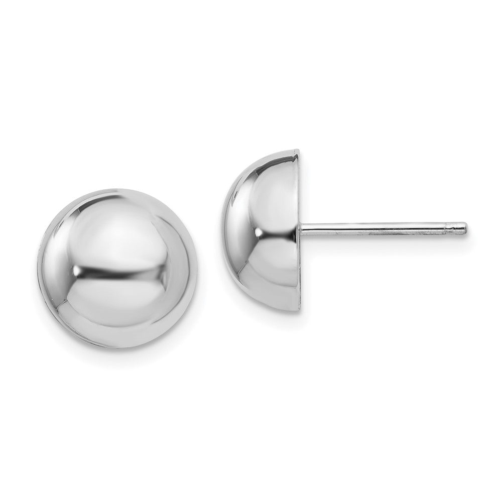 Polished;14K White gold;Hollow;Post
