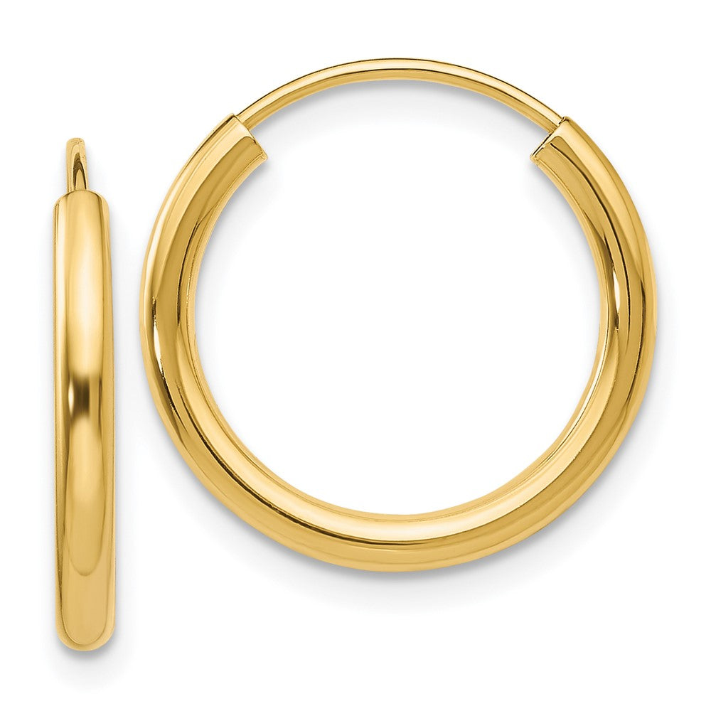 Polished;14k Yellow gold;Hollow tube