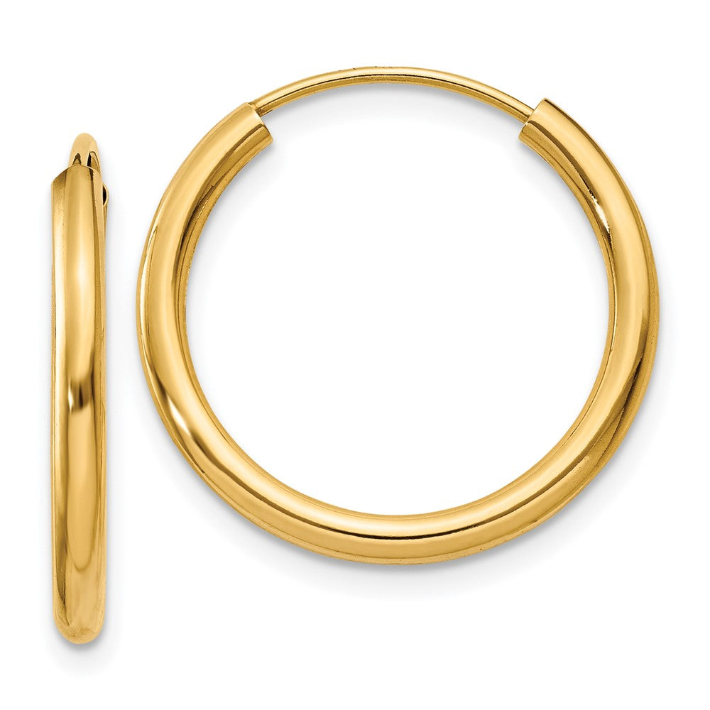 Polished;14k Yellow gold;Hollow tube