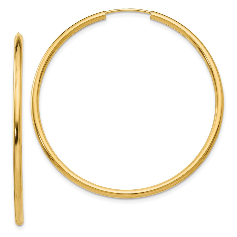 Polished;14k Yellow gold;Hollow tube
