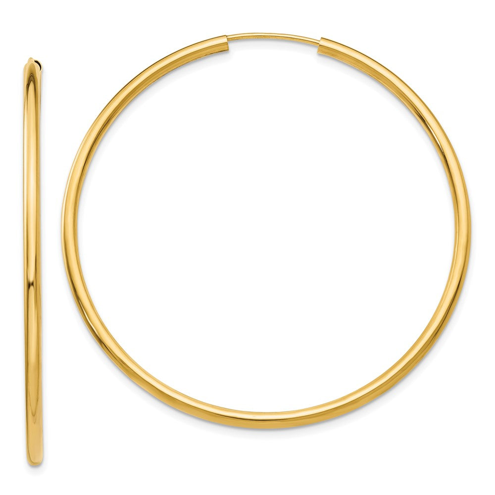 Polished;14k Yellow gold;Hollow tube