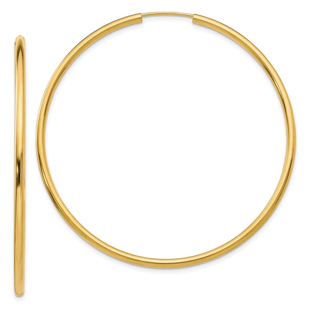 Polished;14k Yellow gold;Hollow tube