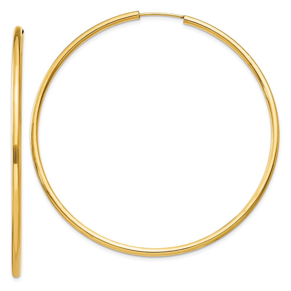 Polished;14k Yellow gold;Hollow tube