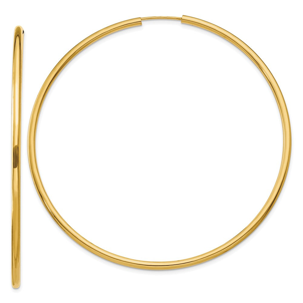 Polished;14k Yellow gold;Hollow tube