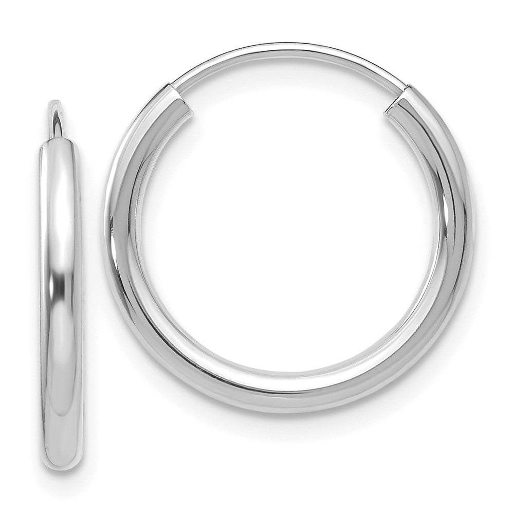 Polished;14K White gold;Hollow tube