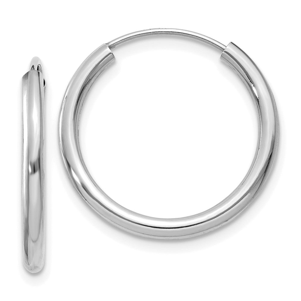 Polished;14K White gold;Hollow tube