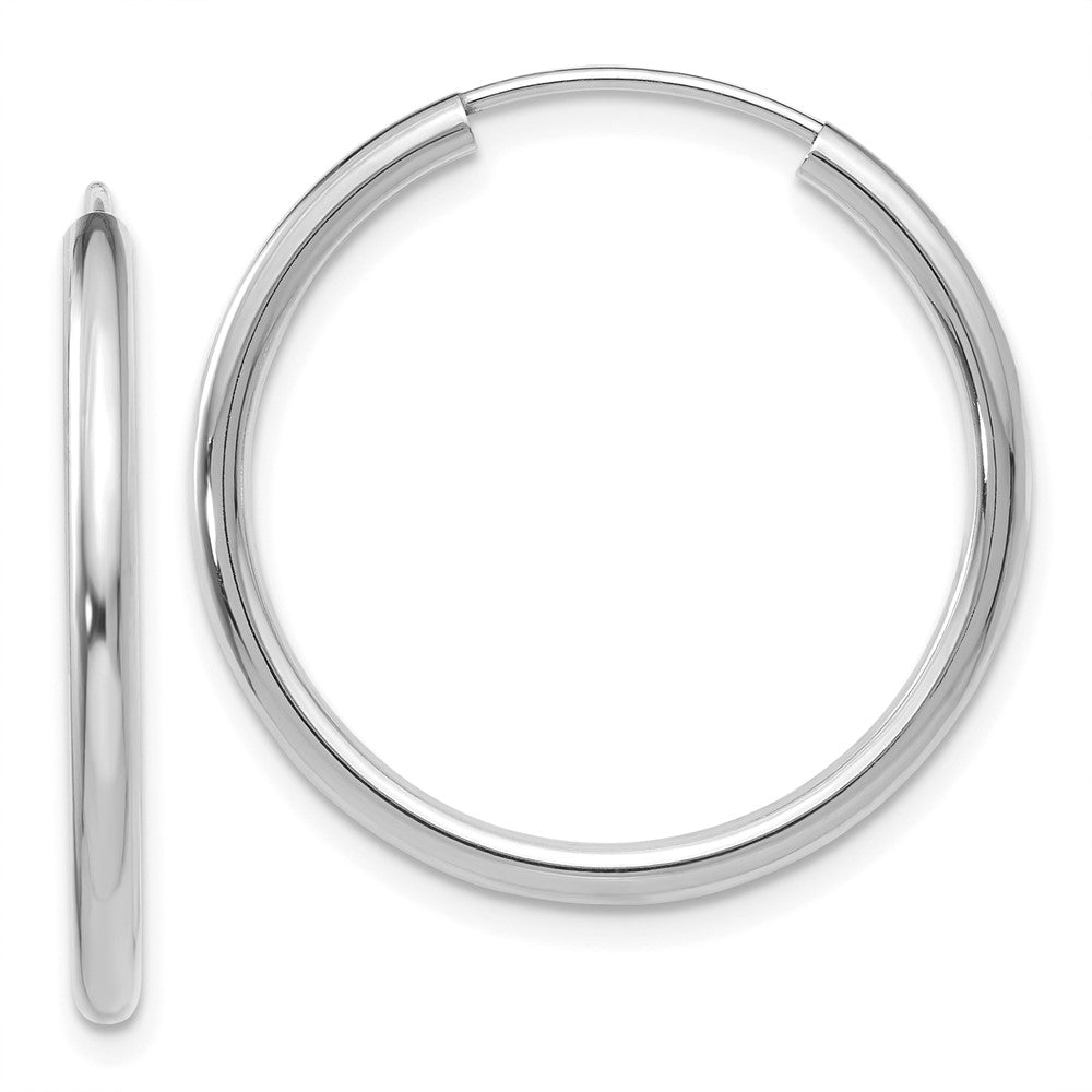Polished;14K White gold;Hollow tube