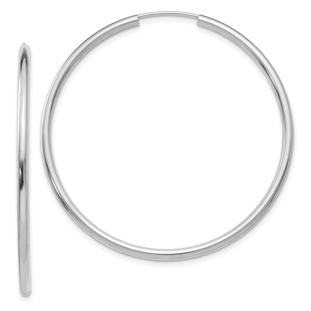 Polished;14K White gold;Hollow tube