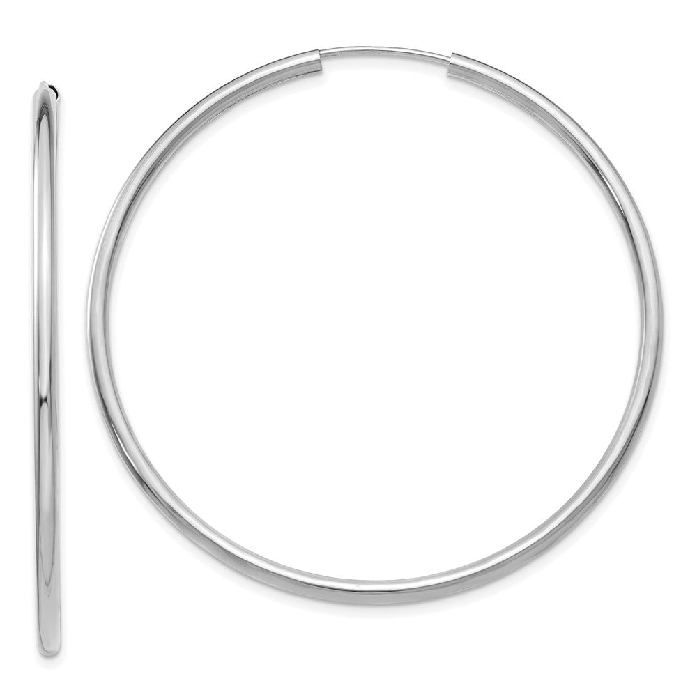 Polished;14K White gold;Hollow tube