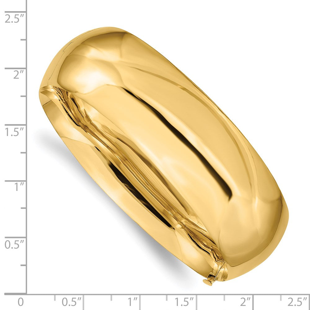 14k 13/16 Oversize High Polished 20.00mm Hinged Oval Bangle Bracelet