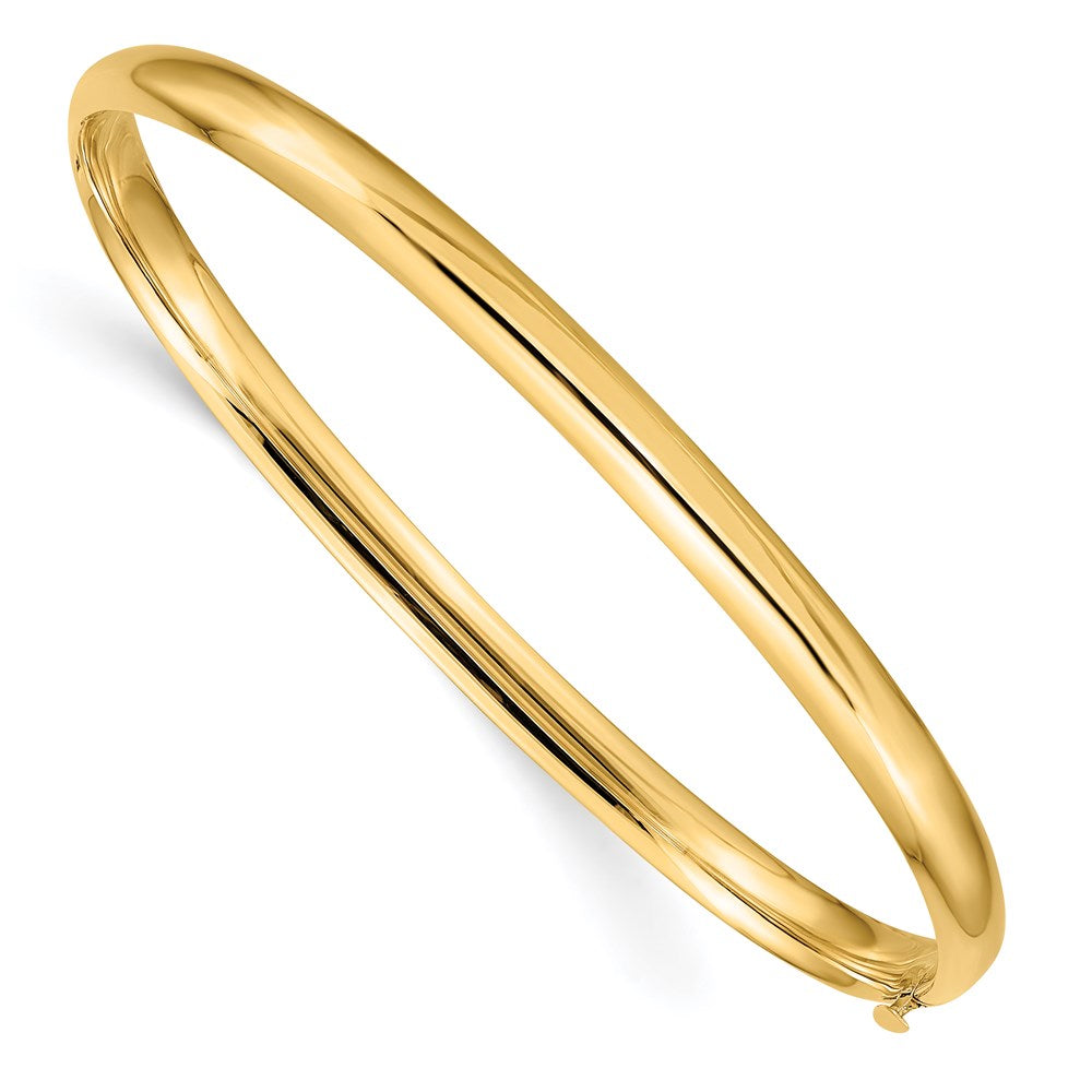 Polished;14k Yellow gold;Hollow;Safety bar