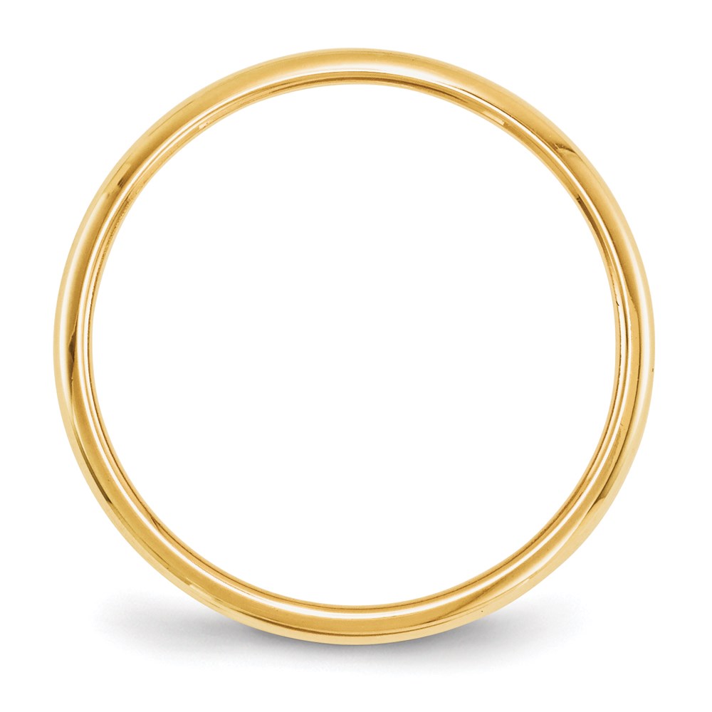 14k Yellow Gold 2mm Half Round Wedding Band Size 14