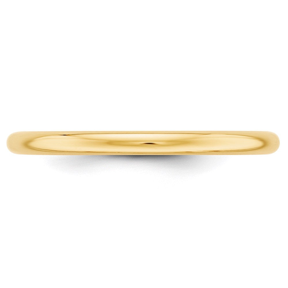 14k Yellow Gold 2mm Half Round Wedding Band Size 11.5