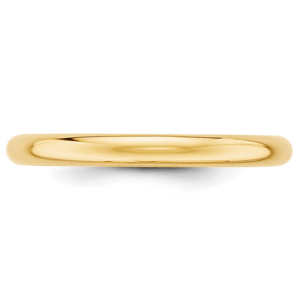 14k Yellow Gold 2.5mm Half Round Wedding Band Size 11