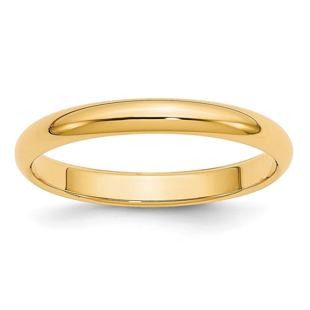 Solid;Polished;14k Yellow gold;Engravable;Half Round;Machined