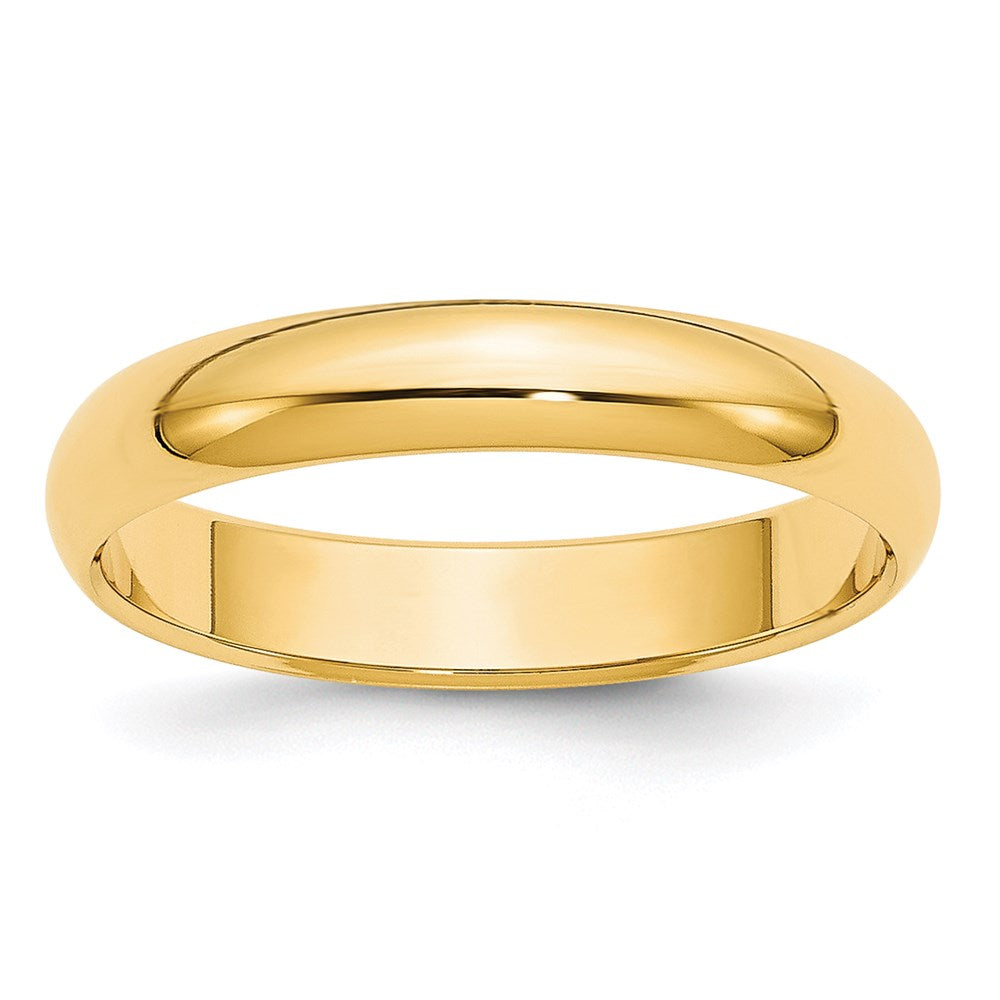 Solid;Polished;14k Yellow gold;Engravable;Half Round;Machined