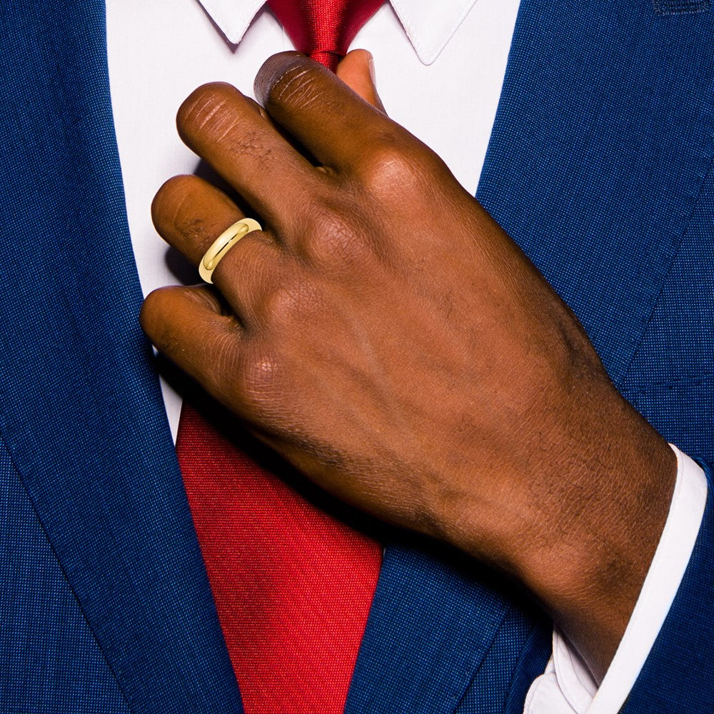 14k Yellow Gold 5mm Half Round Wedding Band Size 12.5