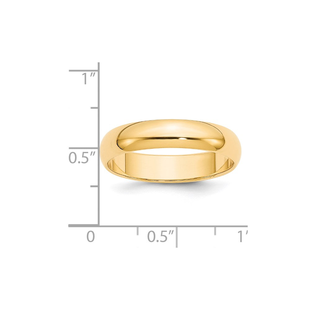 14k Yellow Gold 5mm Half-Round Wedding Band Size 10.5