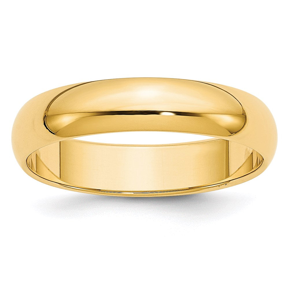 Solid;Polished;14k Yellow gold;Engravable;Half Round;Machined