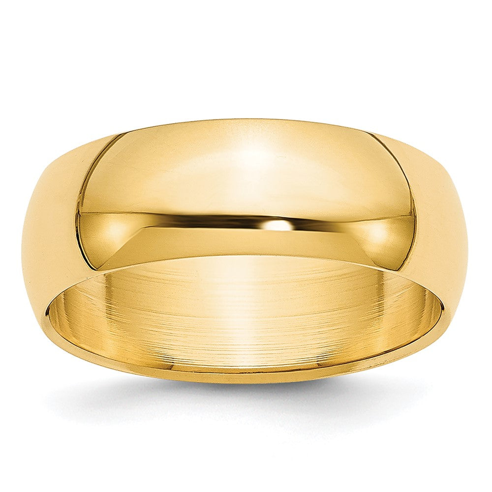 Solid;Polished;14k Yellow gold;Engravable;Lightweight;Half Round;Machined
