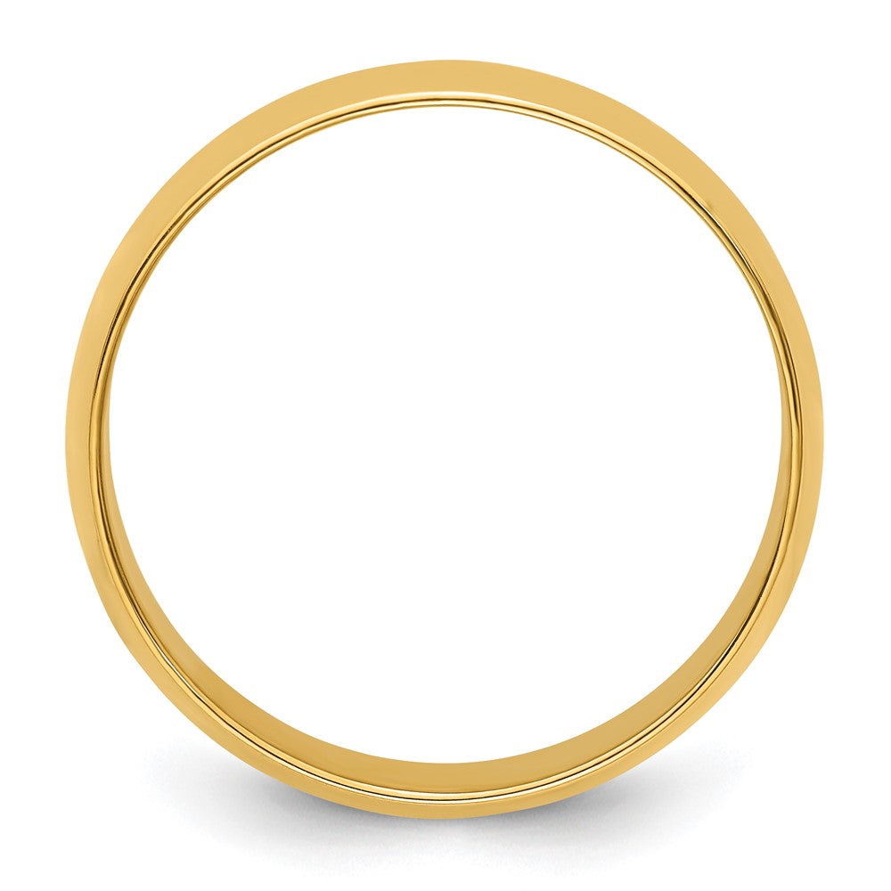 14k Yellow Gold 7mm Lightweight Half Round Wedding Band Size 6.5