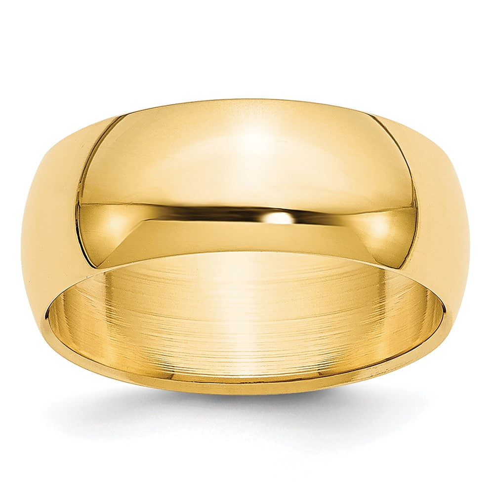 Solid;Polished;14k Yellow gold;Engravable;Lightweight;Half Round;Machined