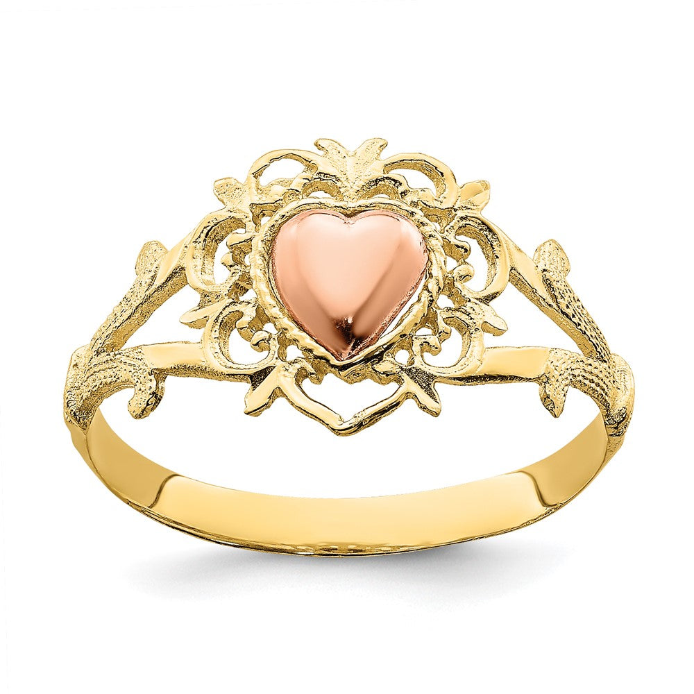 Casted;Polished;14K Two-tone;Filigree