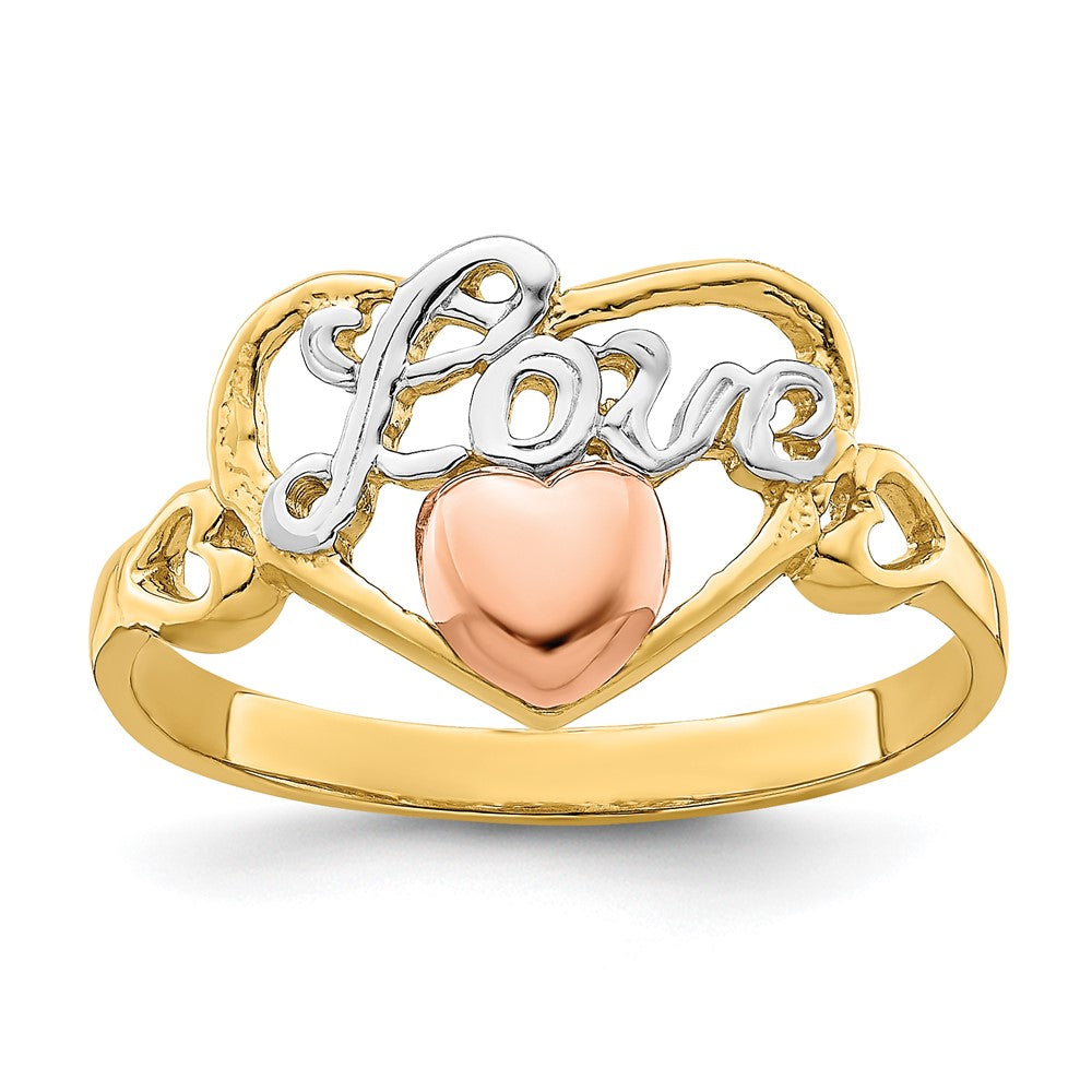 Casted;Polished;14K Two-tone;Rhodium;Textured
