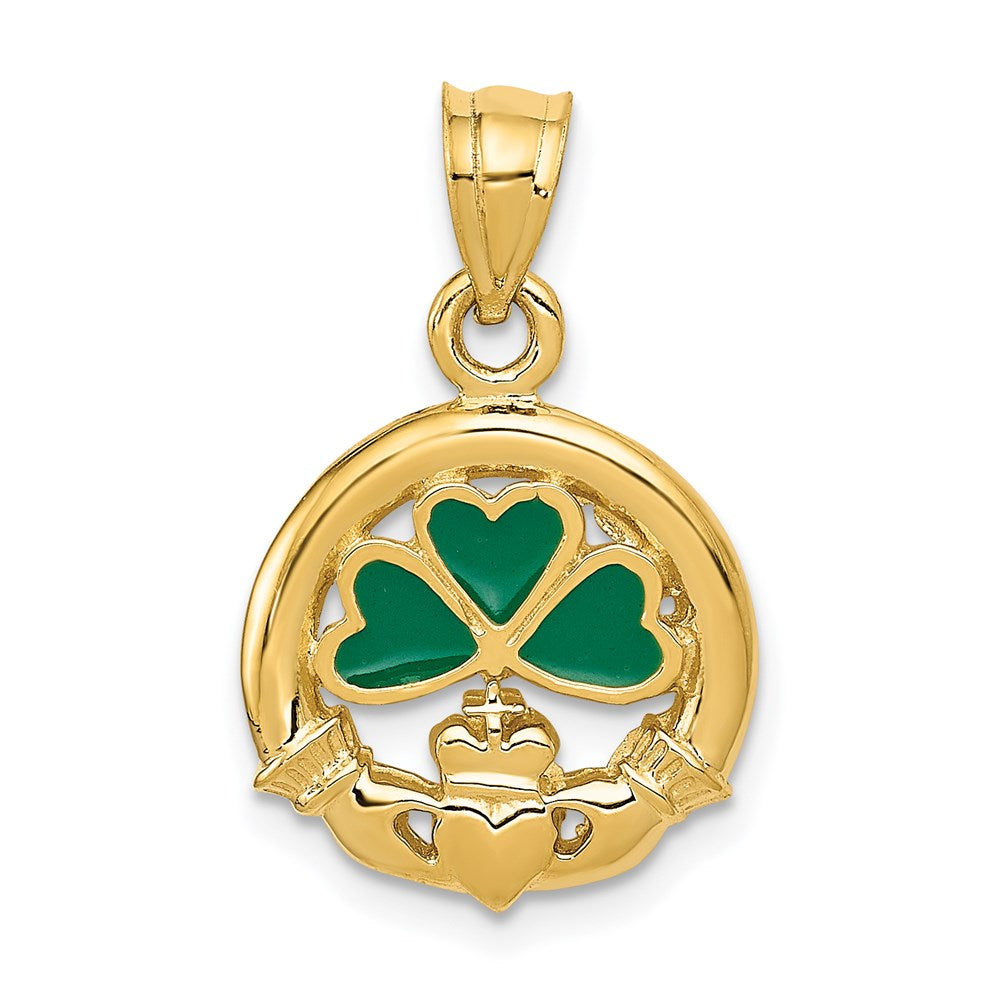 Polished;14k Yellow gold;Enamel