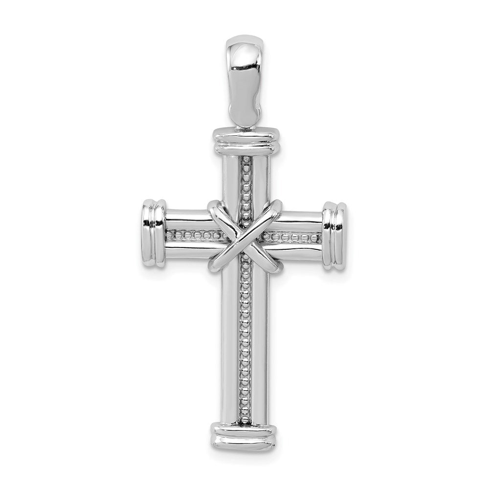 Solid;Casted;Polished;14K White gold;Open back;Textured