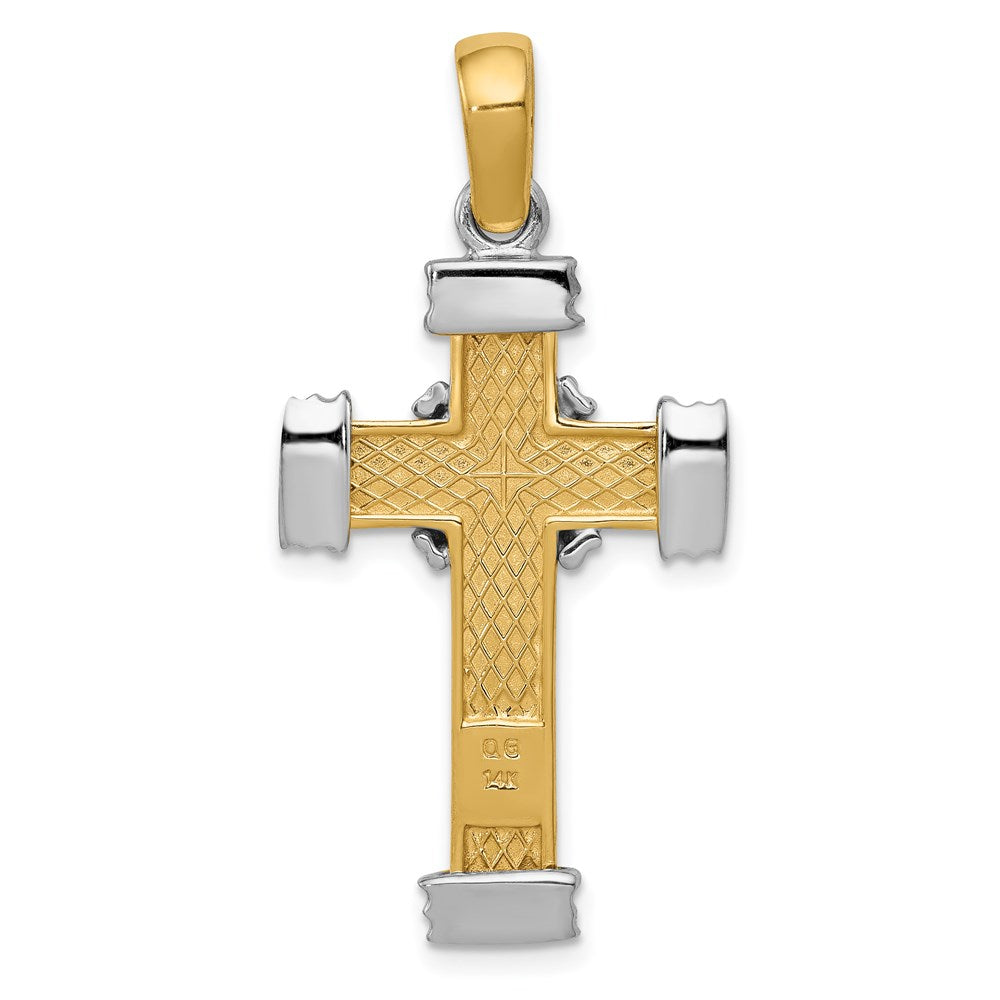14k Two-tone Center -X- Latin Cross Pendant