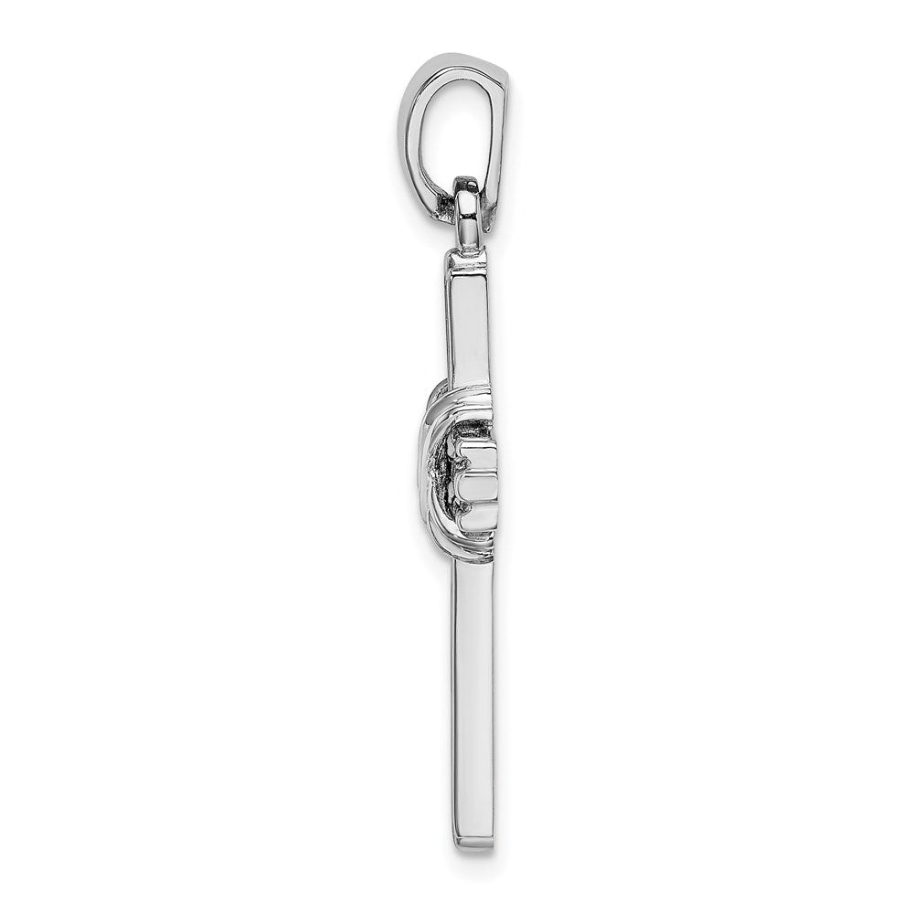 14k White Gold -X- Center Passion Cross Pendant